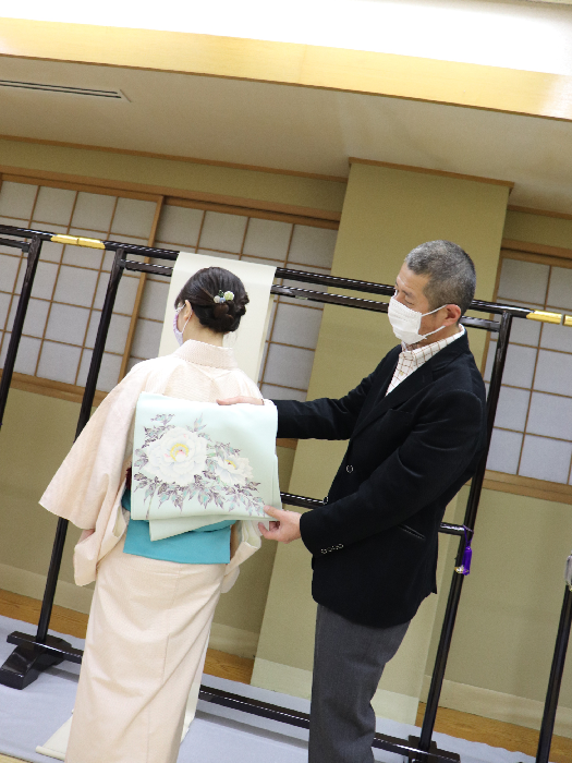 加賀友禅作家染帯◇本間哲哉作【特選本加賀友禅ちりめん地名古屋